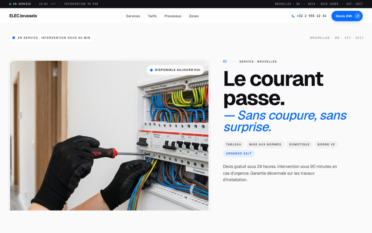 Aperçu — ELEC.brussels, électricien agréé Bruxelles